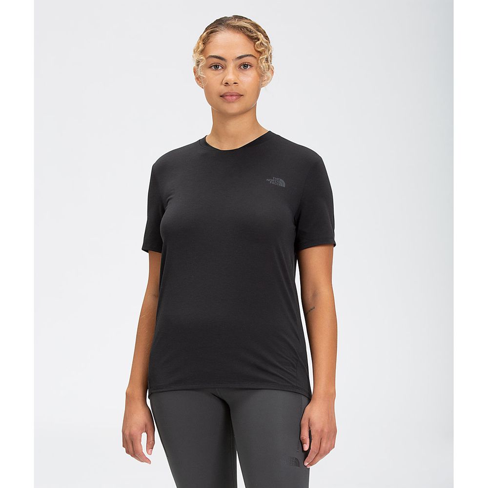 The North Face T-Shirts Womens Australia - The North Face Wander Short Sleeve Black Flashdry (VQH-84